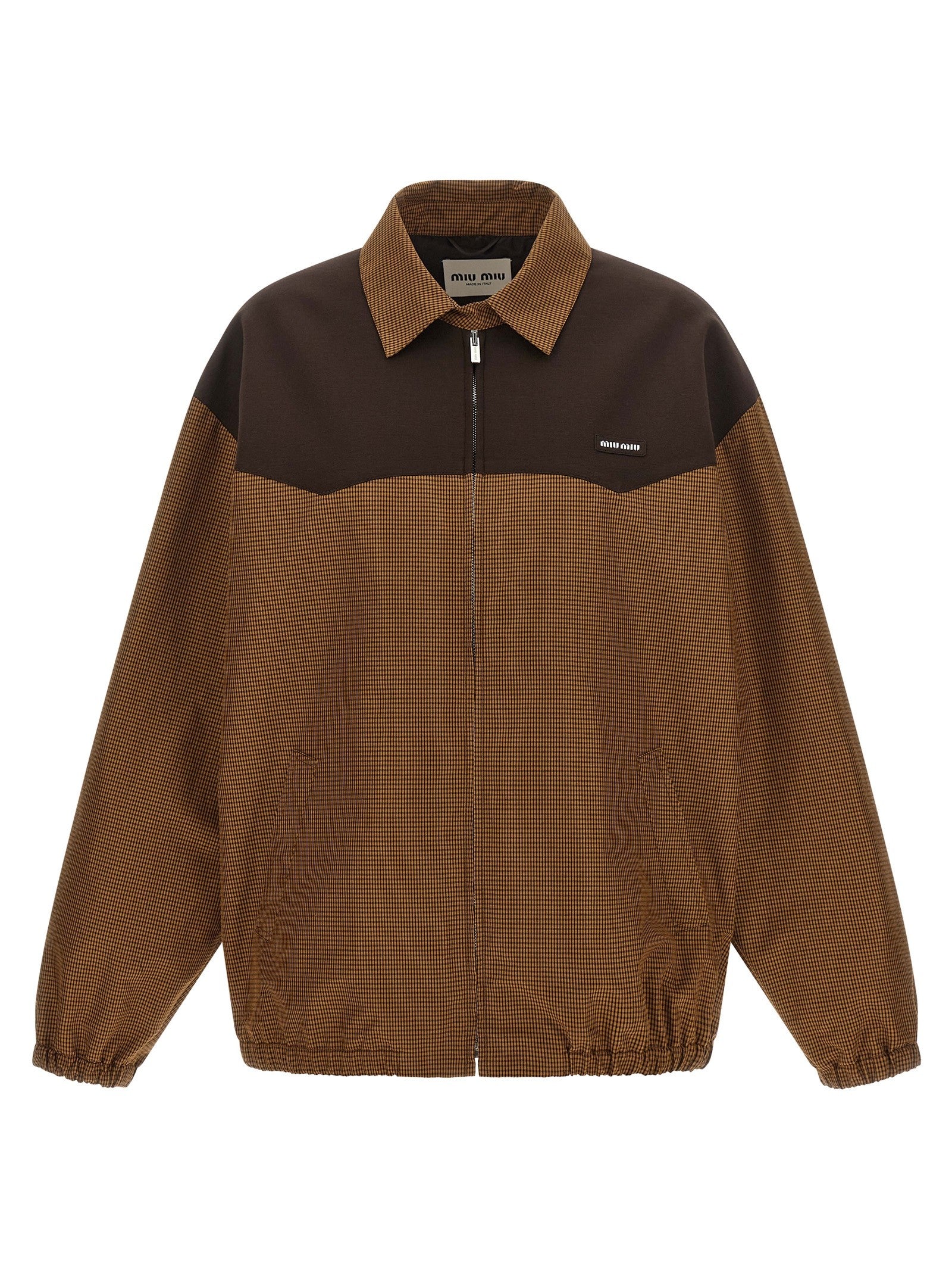 Miu Miu Vichy Blouson Brown