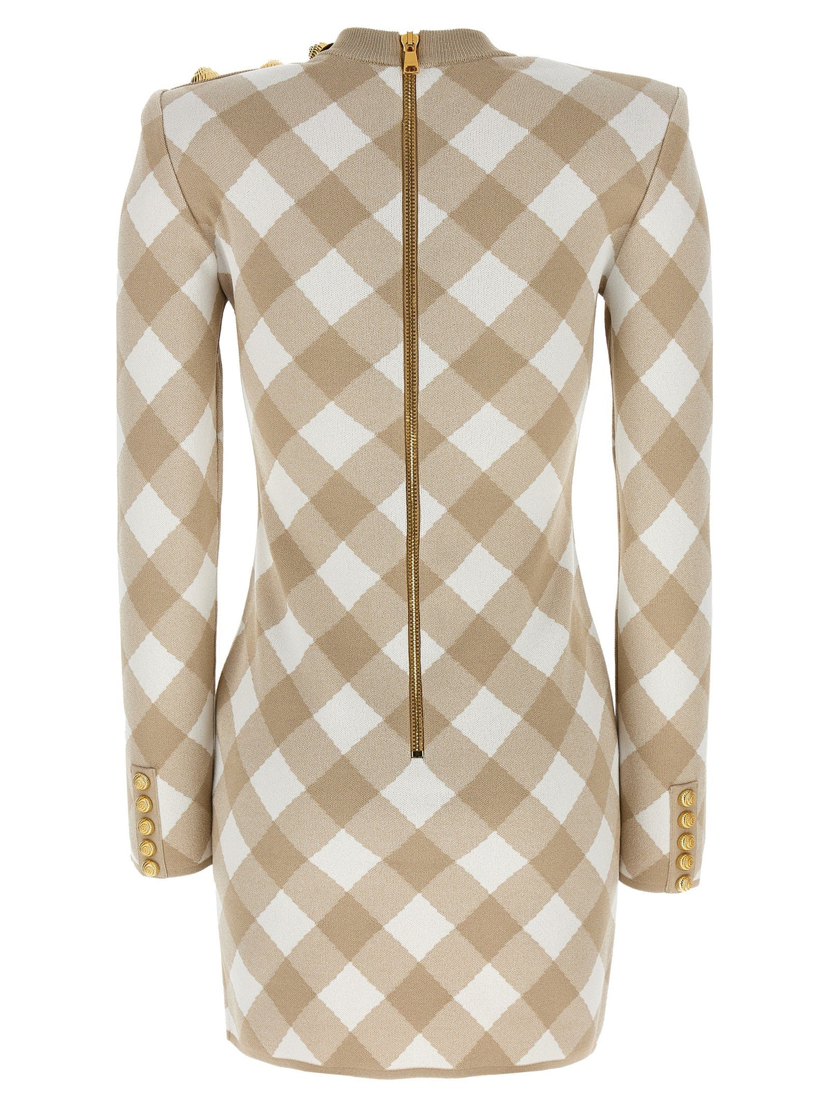Balmain Vichy Dress Beige, view 2