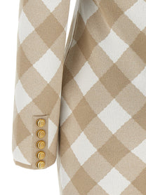 Balmain Vichy Dress Beige