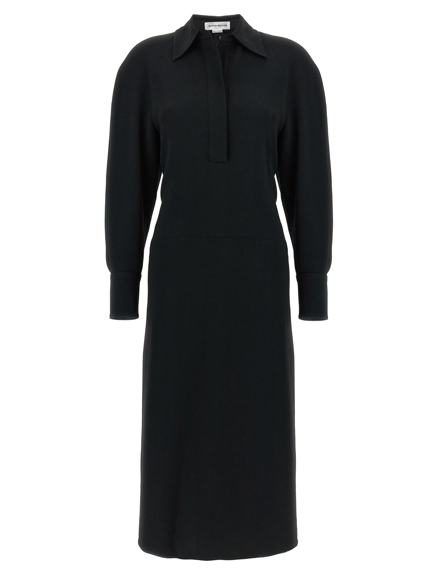 VICTORIA BECKHAM - VICTORIA BECKHAM - ’Long Sleeve Polo Collar Midi’ dress - Women’s Clothing