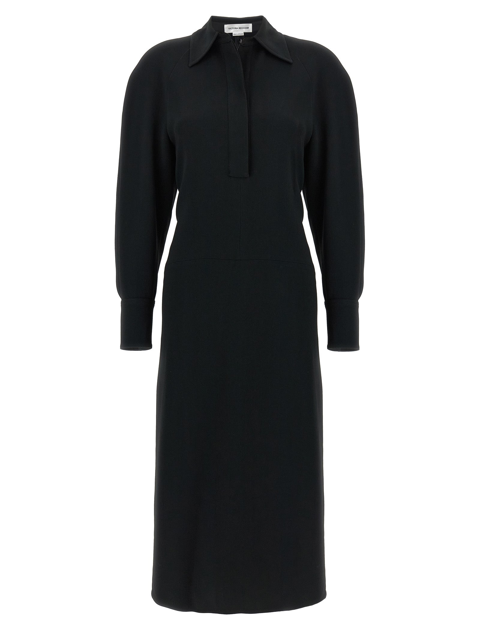 VICTORIA BECKHAM - VICTORIA BECKHAM - ’Long Sleeve Polo Collar Midi’ dress - Women’s Clothing