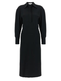 VICTORIA BECKHAM - VICTORIA BECKHAM - ’Long Sleeve Polo Collar Midi’ dress - Women’s Clothing