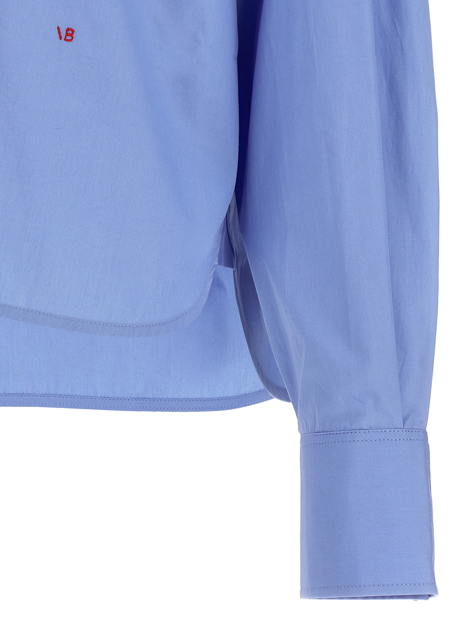 VICTORIA BECKHAM - VICTORIA BECKHAM - Cropped shirt with logo embroidery - Women’s Tops