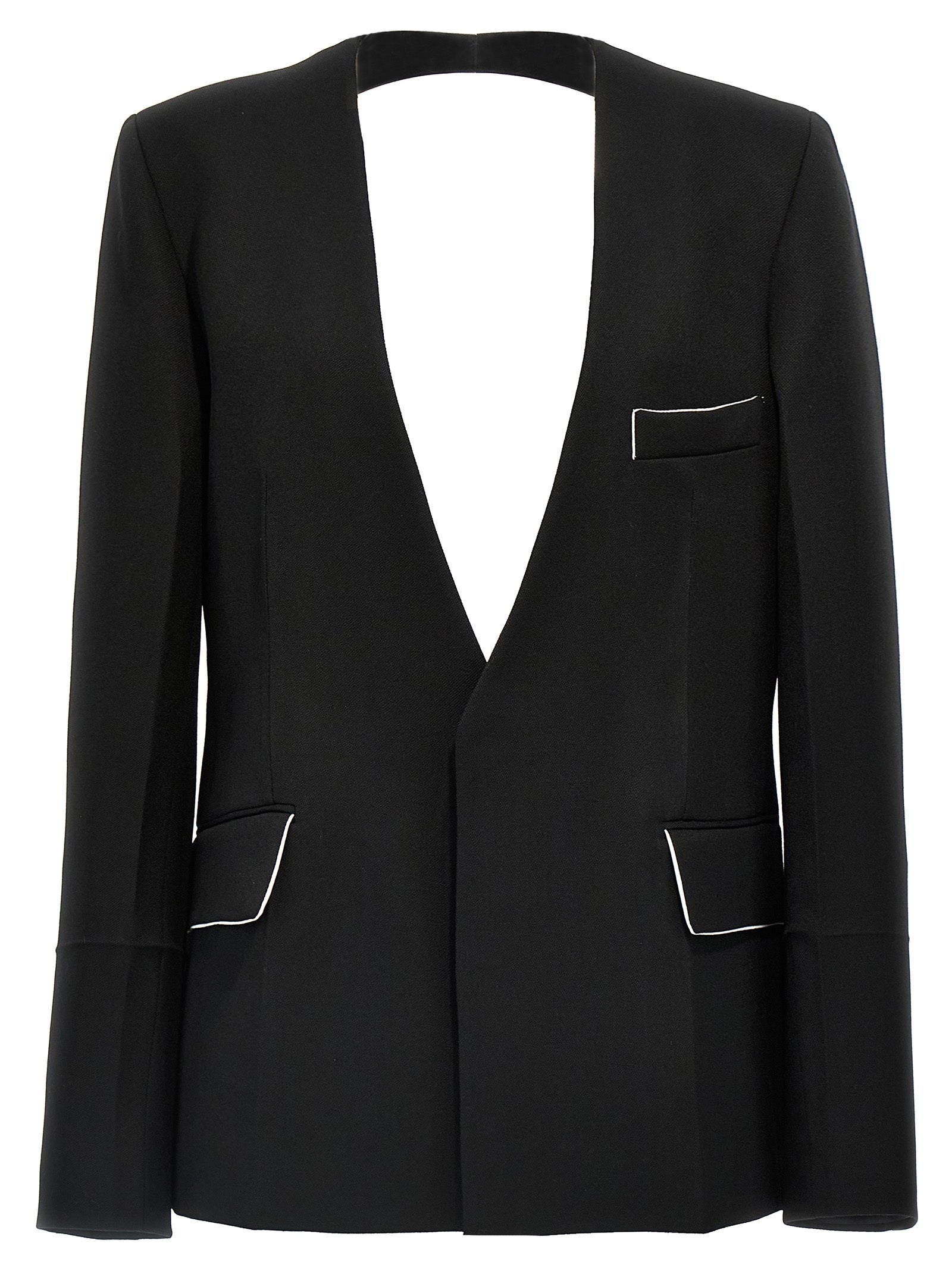 VICTORIA BECKHAM - VICTORIA BECKHAM - ’Shrunken Collarless Open-Back’ blazer - Women’s Clothing