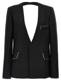 VICTORIA BECKHAM - VICTORIA BECKHAM - ’Shrunken Collarless Open-Back’ blazer - Women’s Clothing