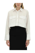 Victoria Beckham Women's Oversize Pocket Shirt White, view 4