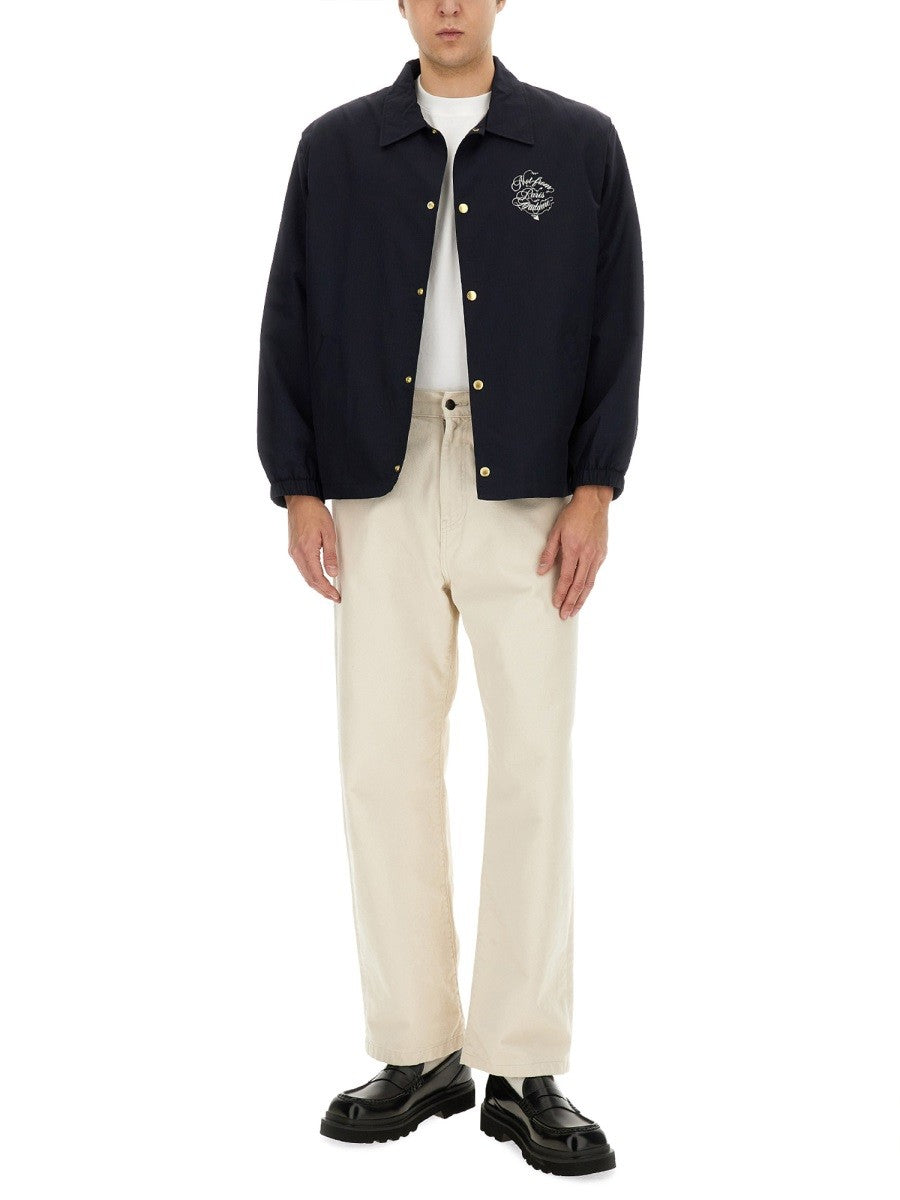 Drole De Monsieur Men's Vignes Slogan Print Jacket Blue Drole De Monsieur