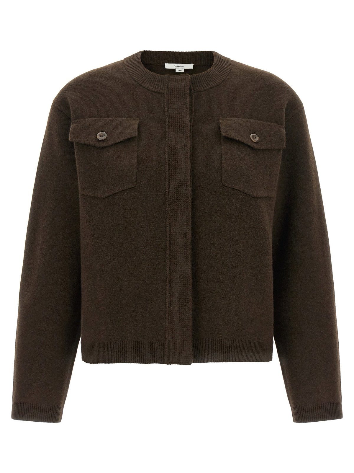 Vince Brown Flap Pockets Cardigan Brown