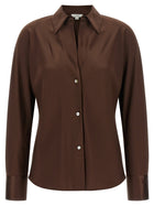 Vince Brown Silk Blouse Brown