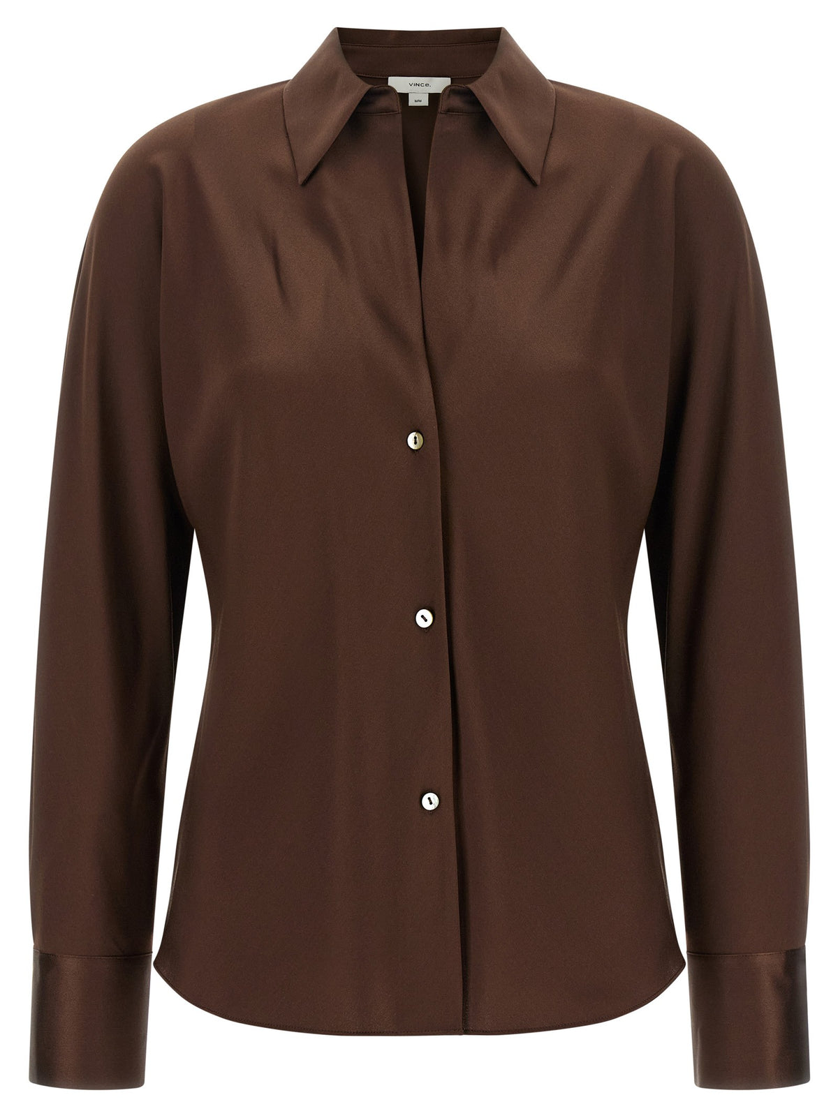 Vince Brown Silk Blouse Brown