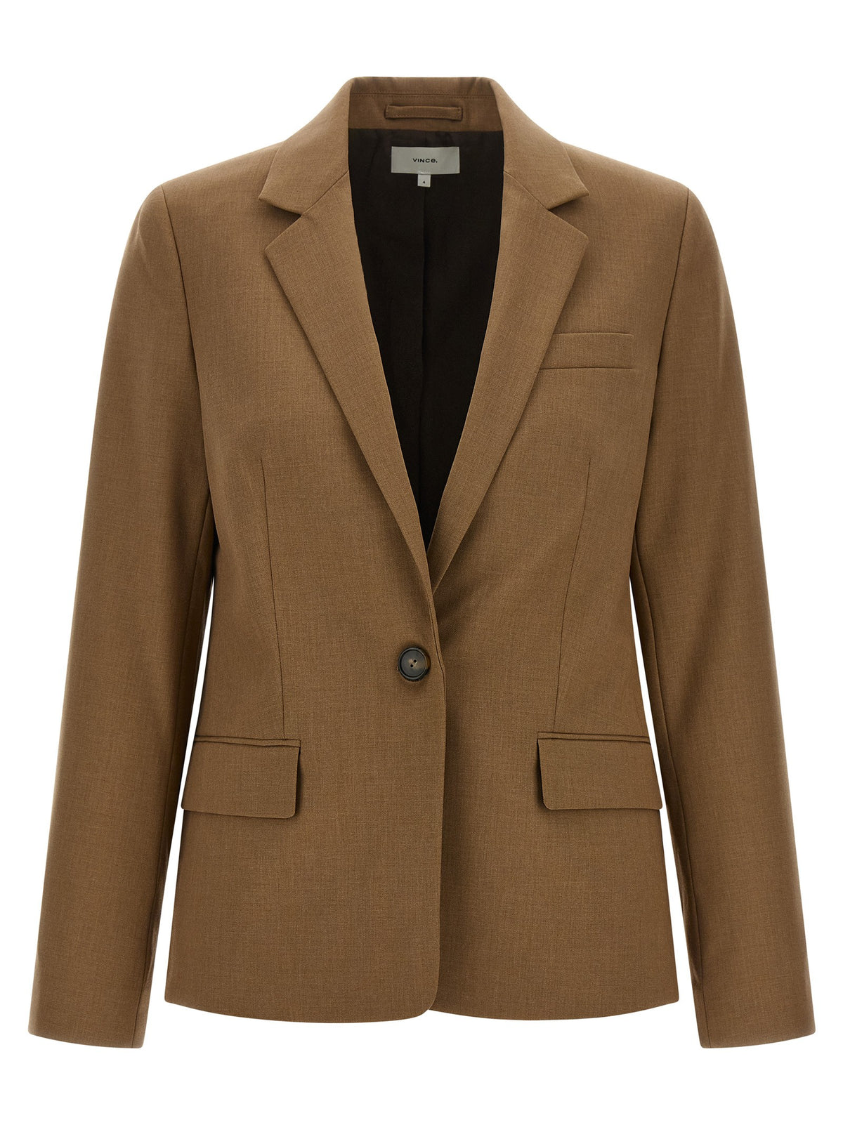 Vince Brown Wool Single Breasted Blazer Brown