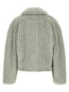 Vince Eco Fur Crop Jacket Green, view 2