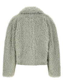 Vince Eco Fur Crop Jacket Green, view 2