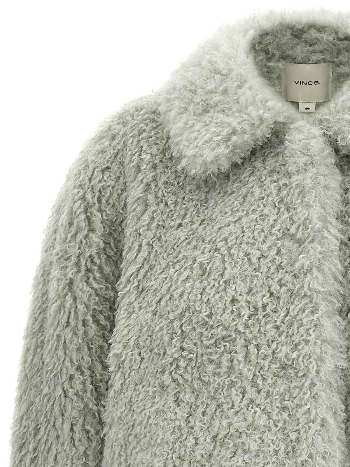 Vince Eco Fur Crop Jacket Green, view 3