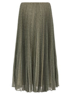Vince Green Houndstooth Pleated Skirt Green, view 2