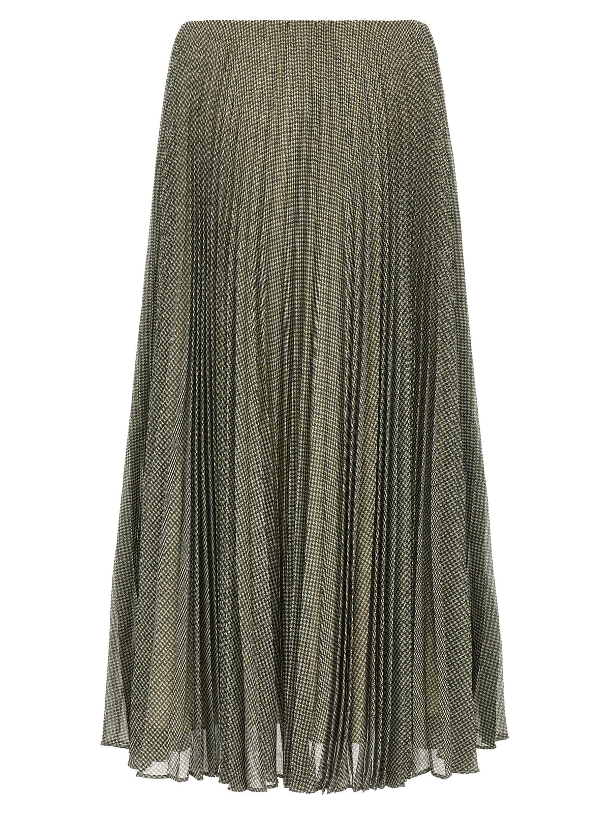 Vince Green Houndstooth Pleated Skirt Green, view 2