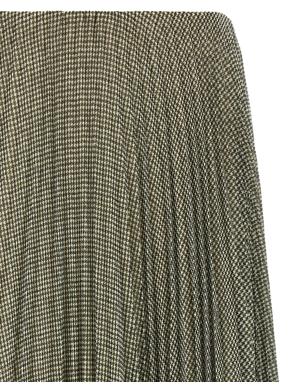 Vince Green Houndstooth Pleated Skirt Green, view 3