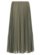 Vince Green Houndstooth Pleated Skirt Green