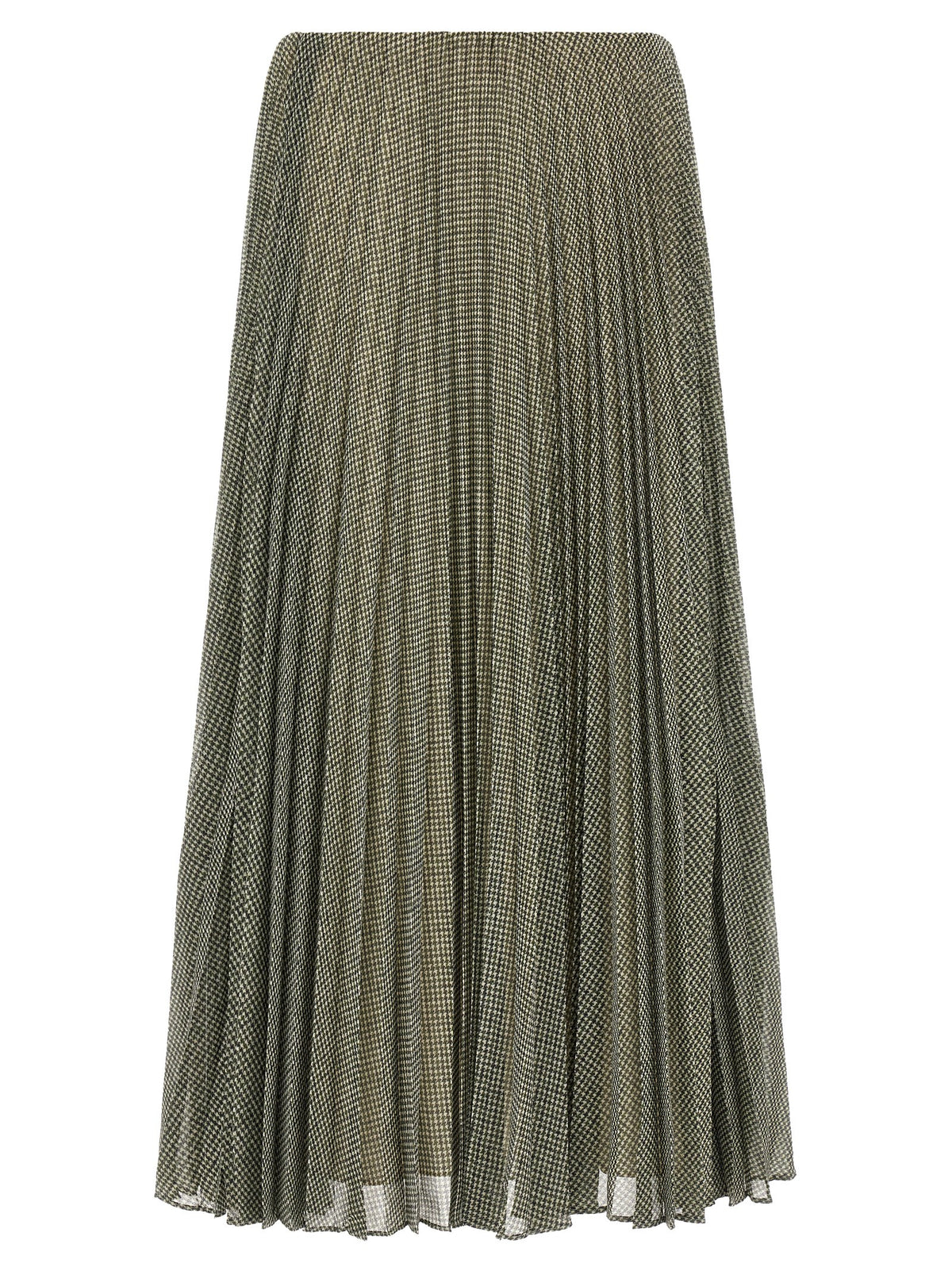 Vince Green Houndstooth Pleated Skirt Green