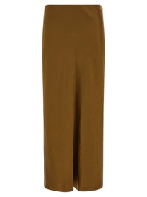 Vince Green Satin Pencil Skirt Green