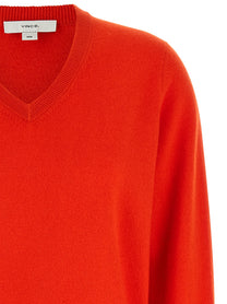 Vince Red Cashmere Neck Sweater Red, view 3
