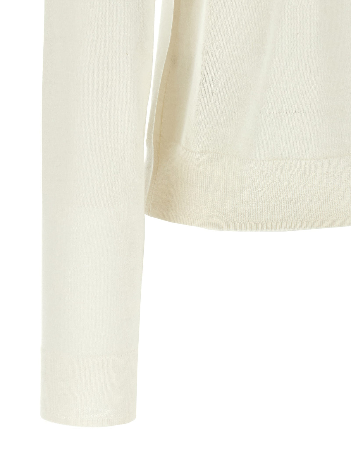 Vince White Silk and Cashmere Turtleneck Sweater White, view 4