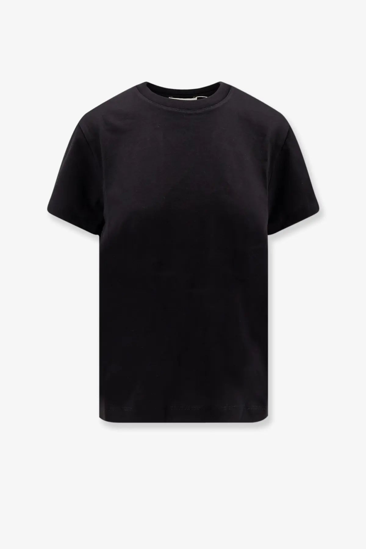 Vince women’s black cotton t-shirt with classic crew neck and short sleeves front view