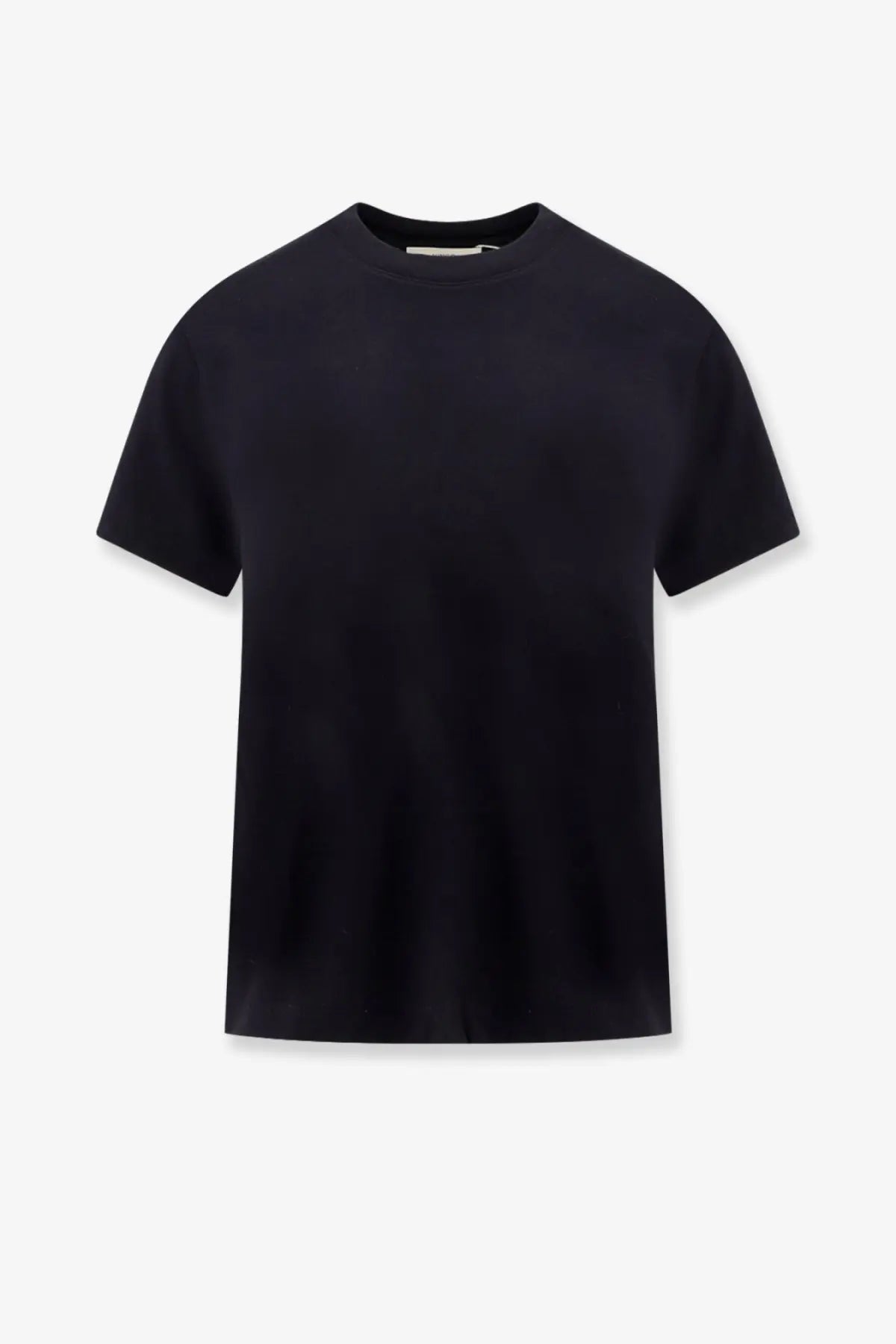 Black short sleeve crew neck t shirt made of soft cotton fabric for women by vince titled cotton shirt blue