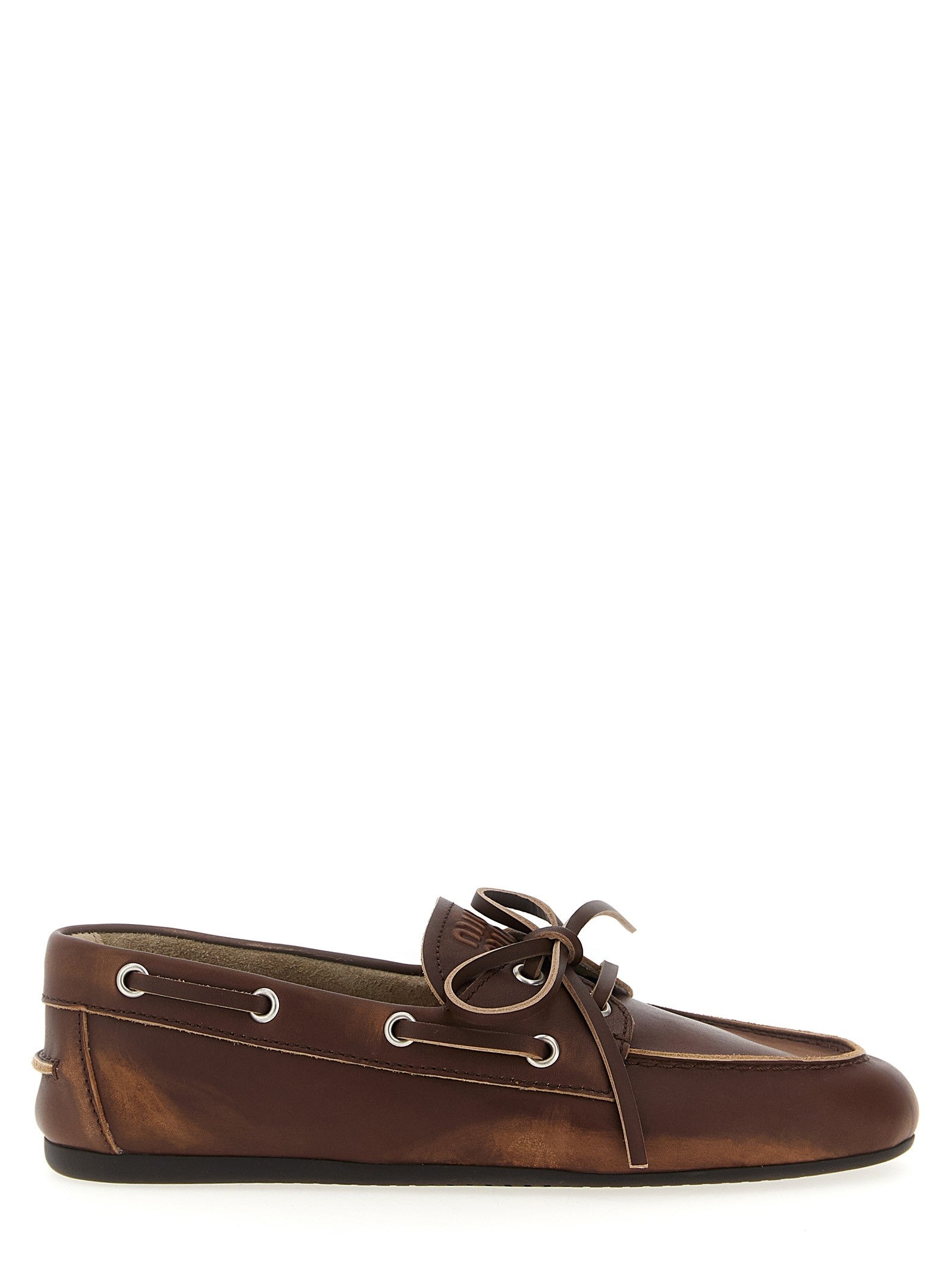 Miu Miu Vintage Boat Shoe Brown