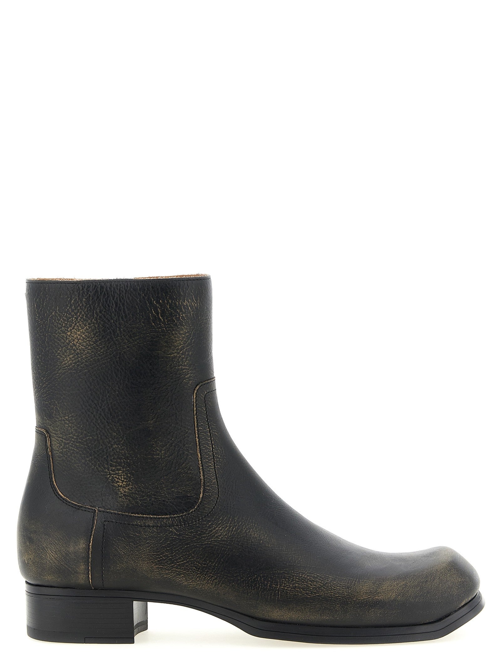 Maison Margiela Vintage Leather Ankle Boots Black