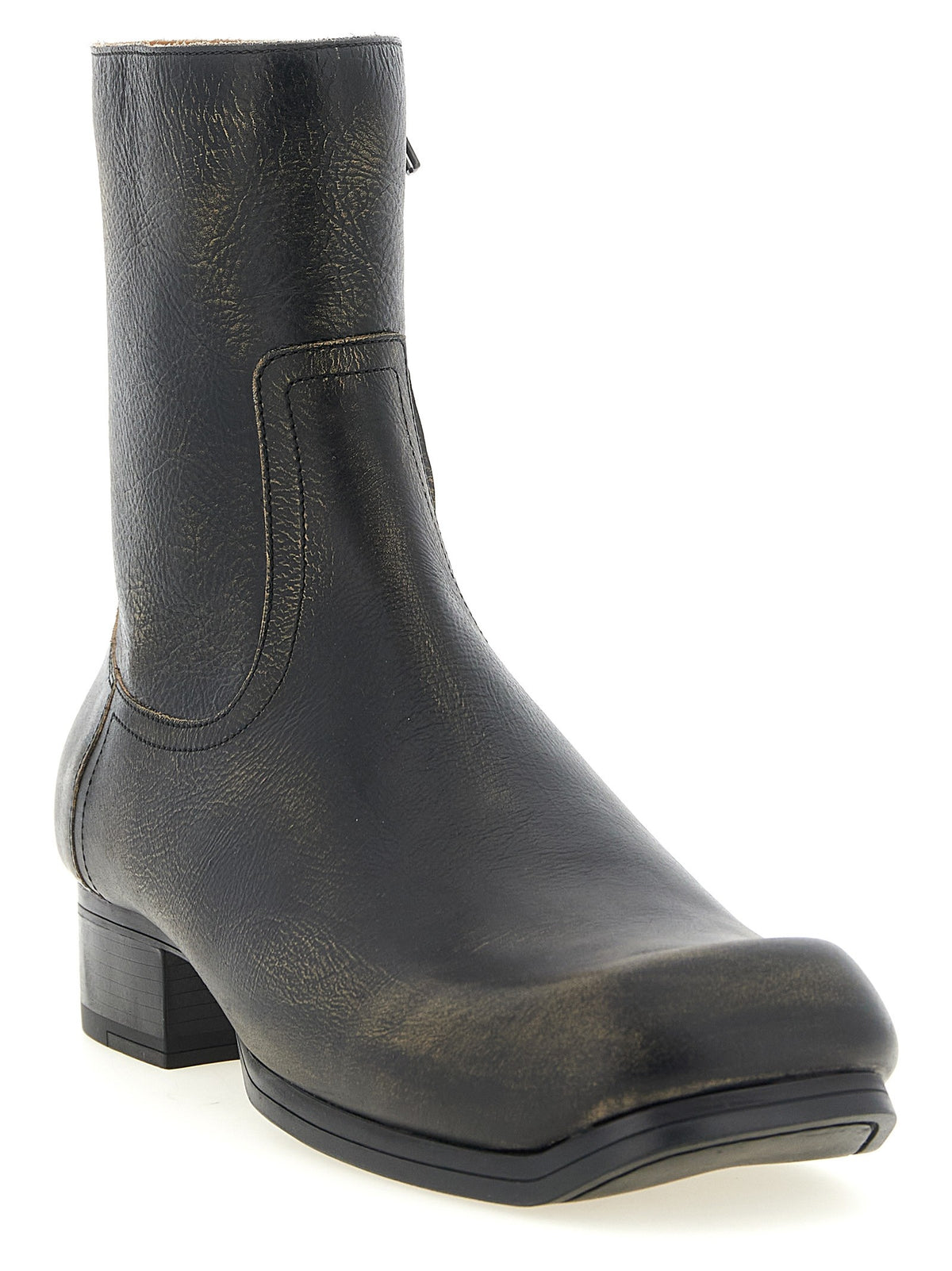 Maison Margiela Vintage Leather Ankle Boots Black