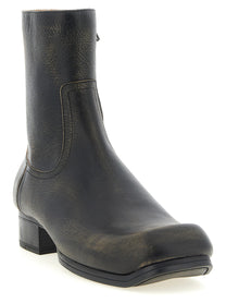 Maison Margiela Vintage Leather Ankle Boots Black
