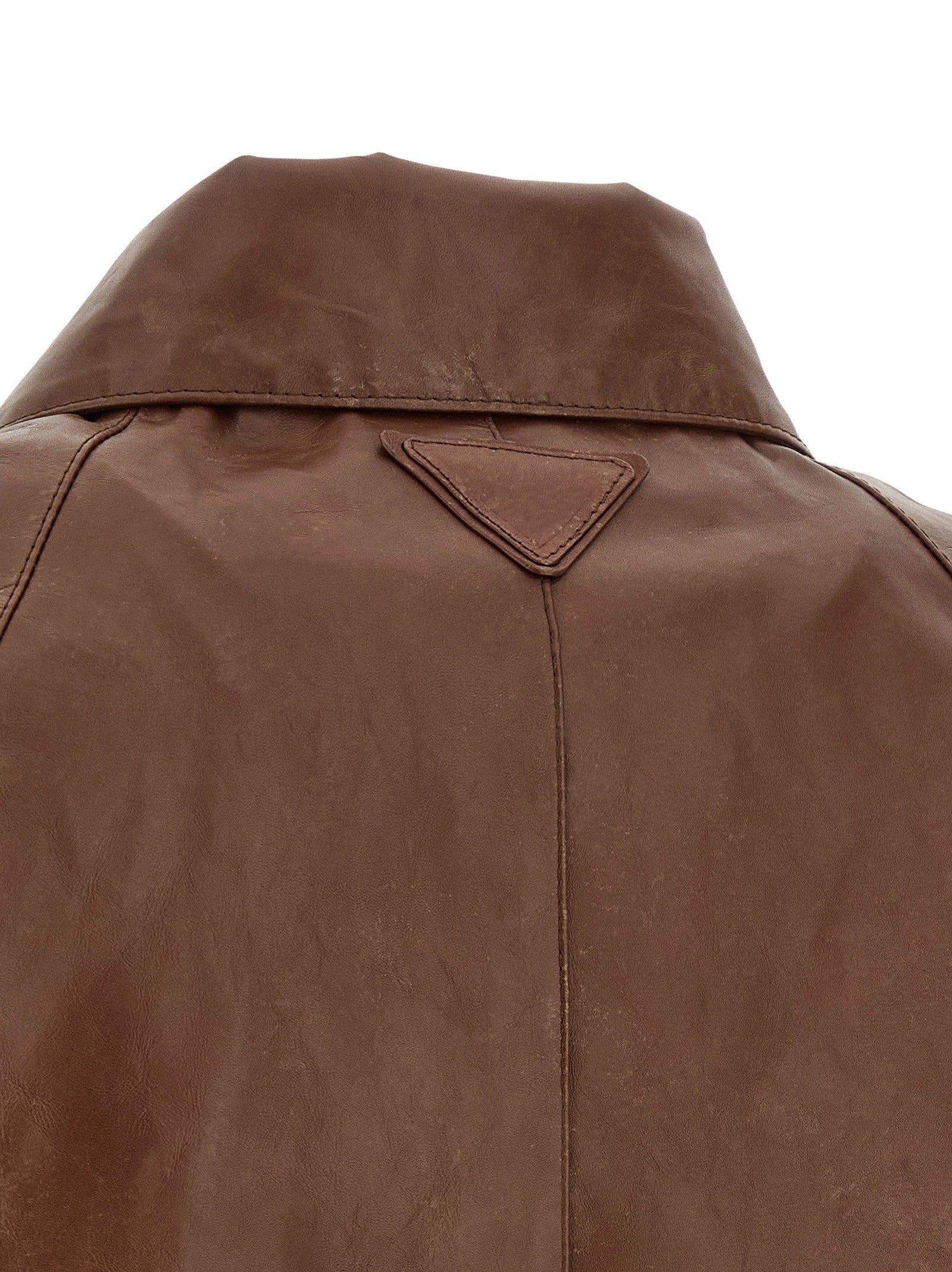 PRADA Vintage Leather Blouson Brown
