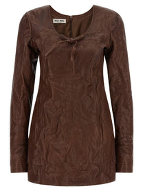 Miu Miu Vintage Leather Dress Brown