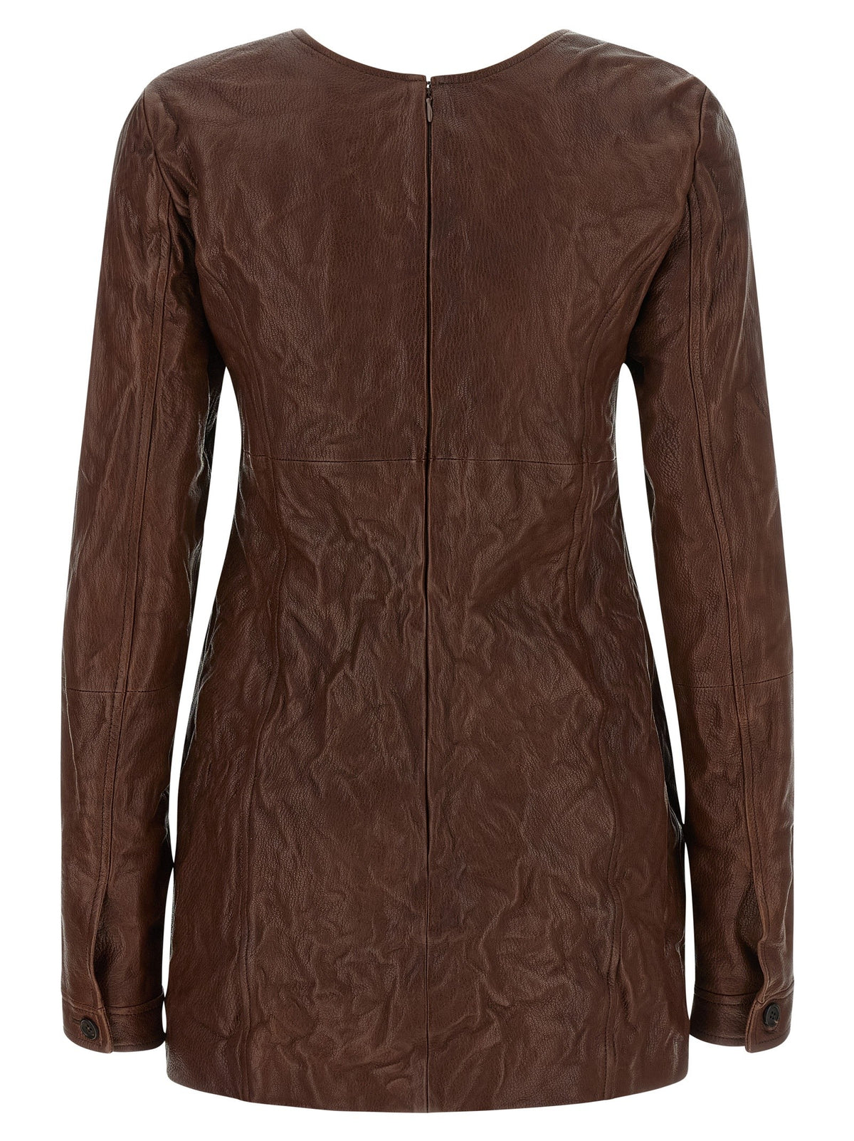 Miu Miu Vintage Leather Dress Brown