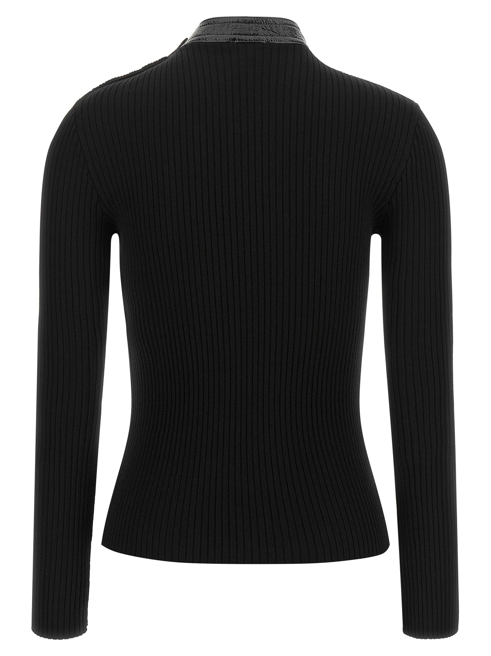 courrèges Vinyl Collar Sweater Black