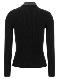 courrèges Vinyl Collar Sweater Black