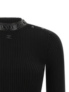 courrèges Vinyl Collar Sweater Black, view 3
