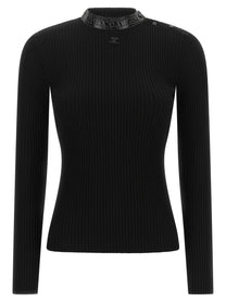 courrèges Vinyl Collar Sweater Black