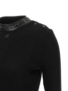 courrèges Vinyl Collar Sweater Black, view 4