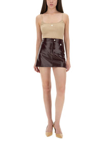 courrèges Women's Vinyl Mini Skirt Reedition Red