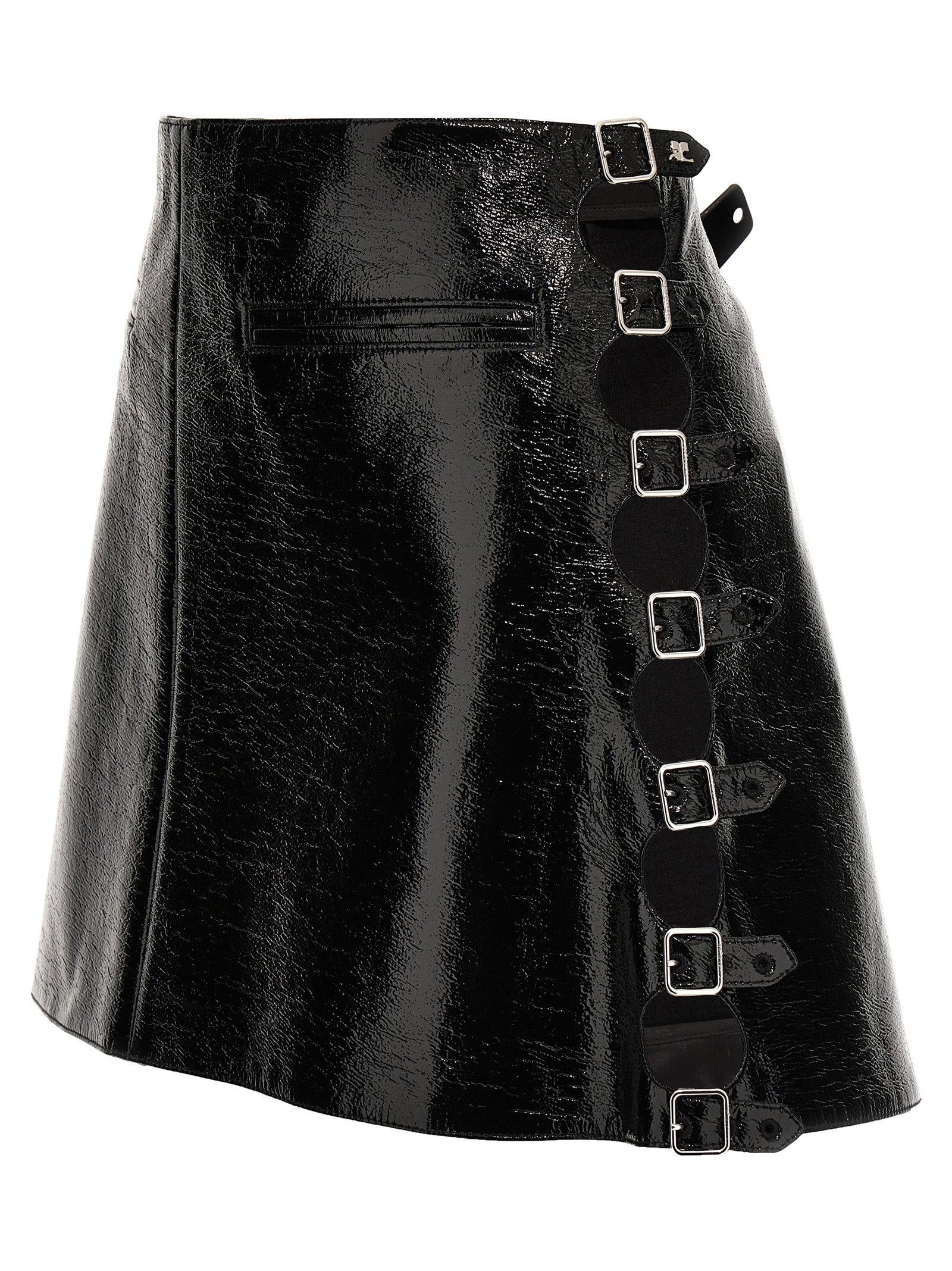 courrèges Vinyl Miniskirt Black