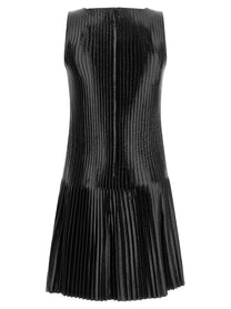 courrèges Vinyl Pleated Dress Black