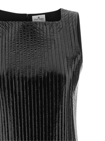 courrèges Vinyl Pleated Dress Black