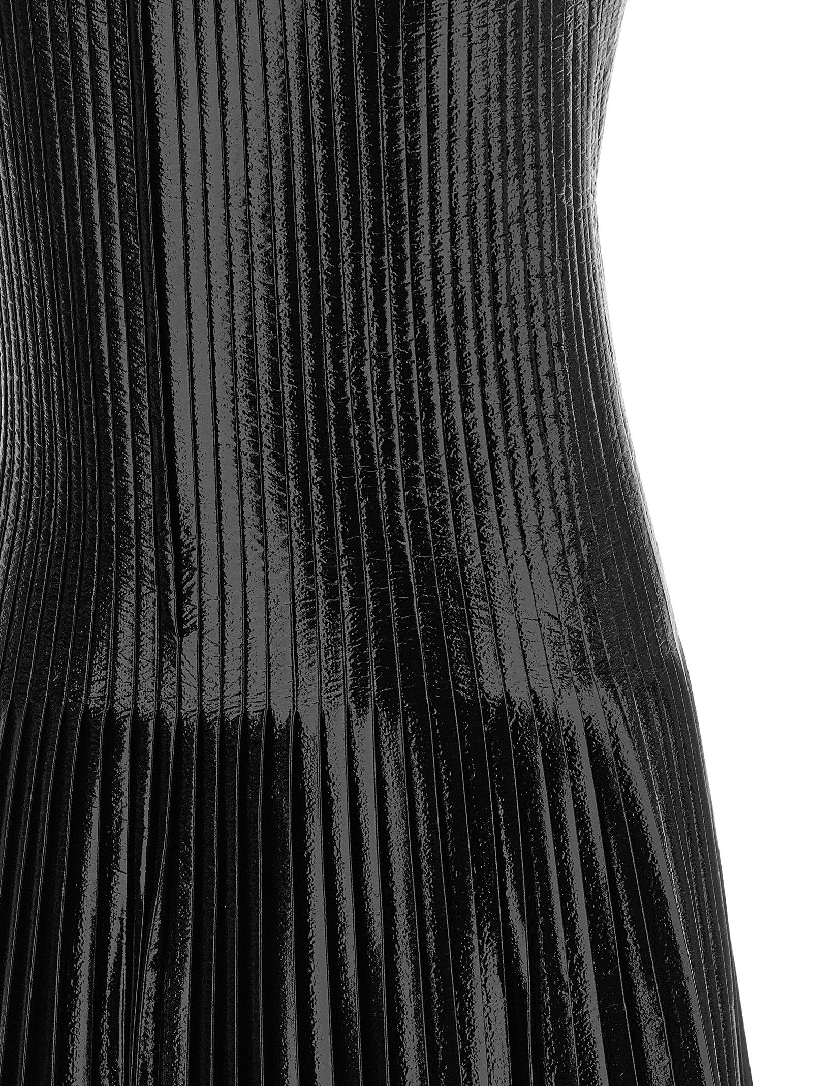 courrèges Vinyl Pleated Dress Black