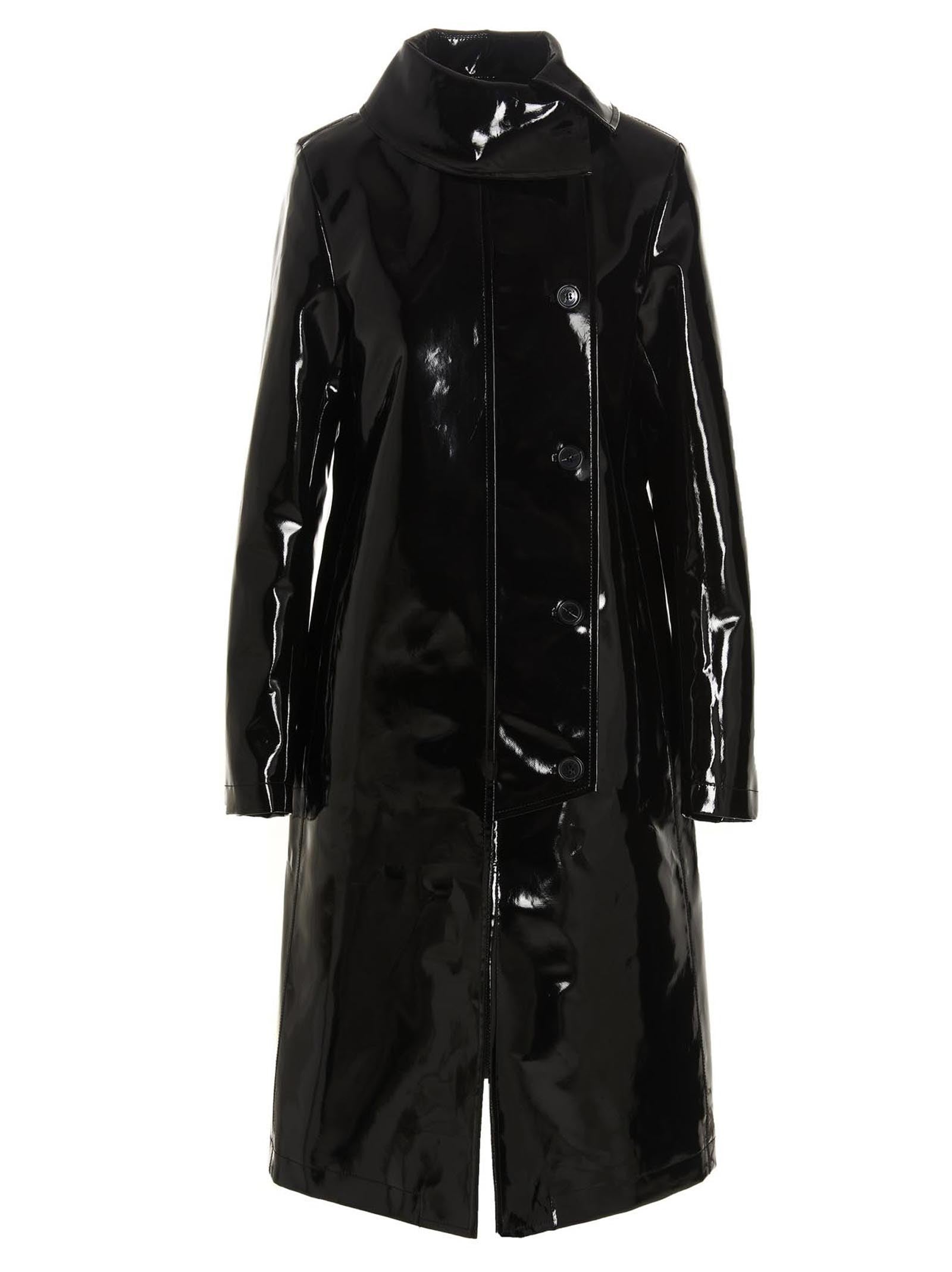 RAF SIMONS Vinyl Trench Coat Black