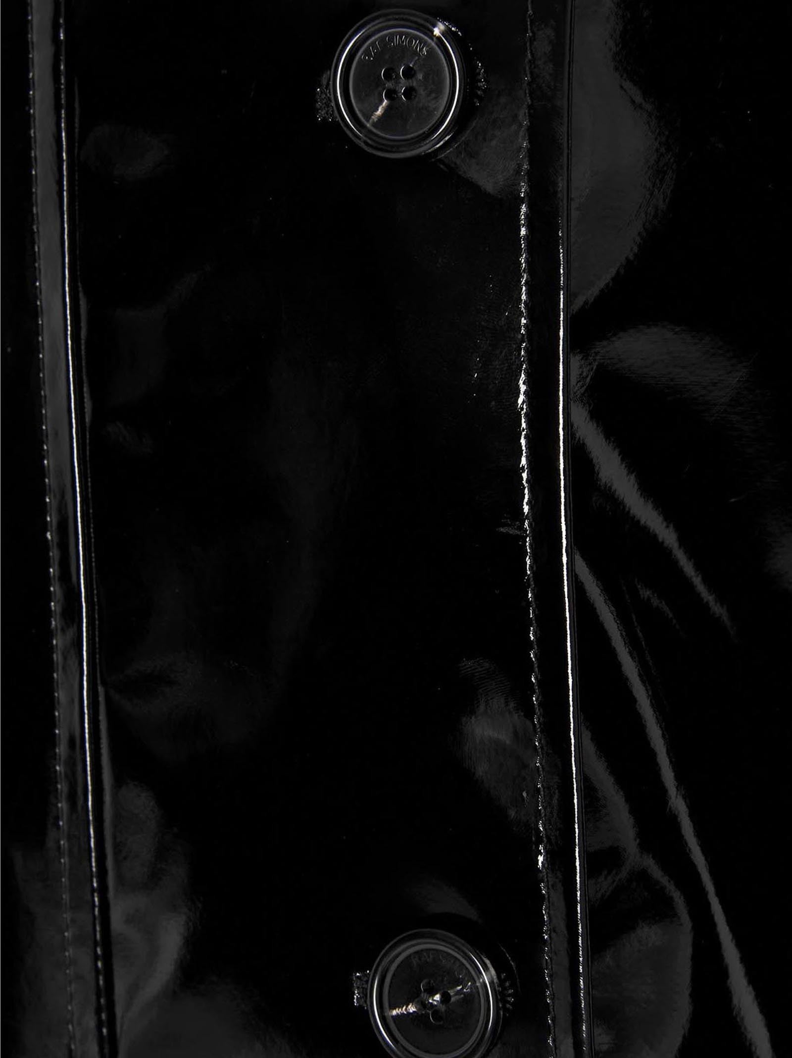 RAF SIMONS Vinyl Trench Coat Black