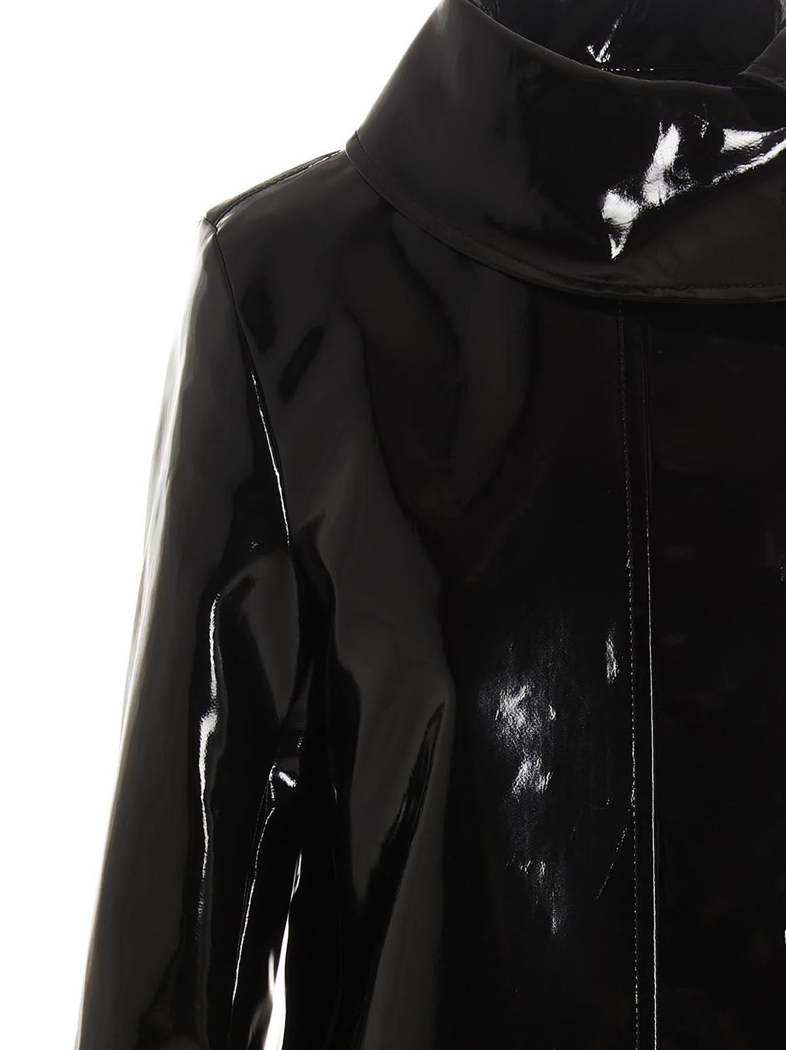 RAF SIMONS Vinyl Trench Coat Black