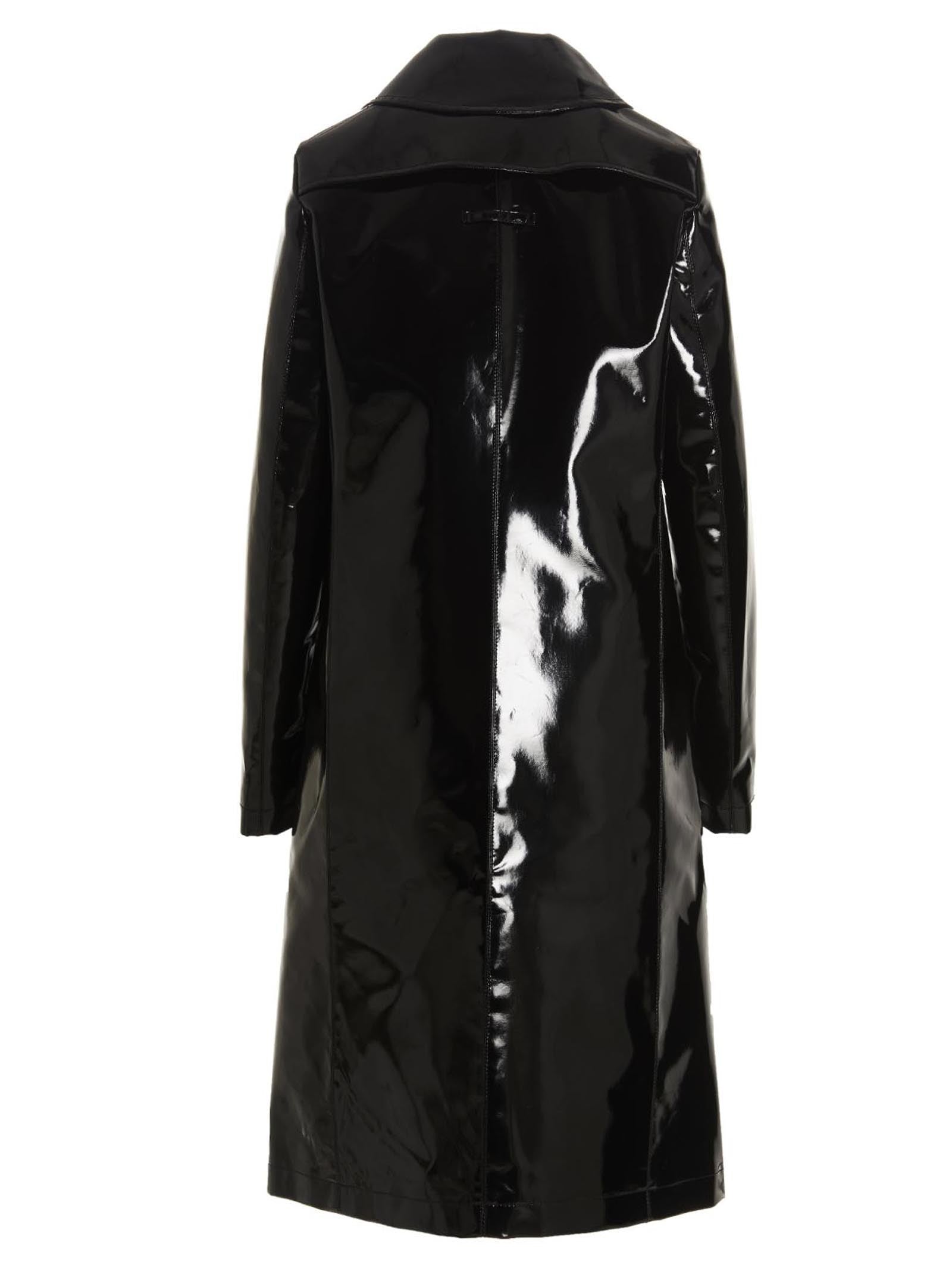 RAF SIMONS Vinyl Trench Coat Black