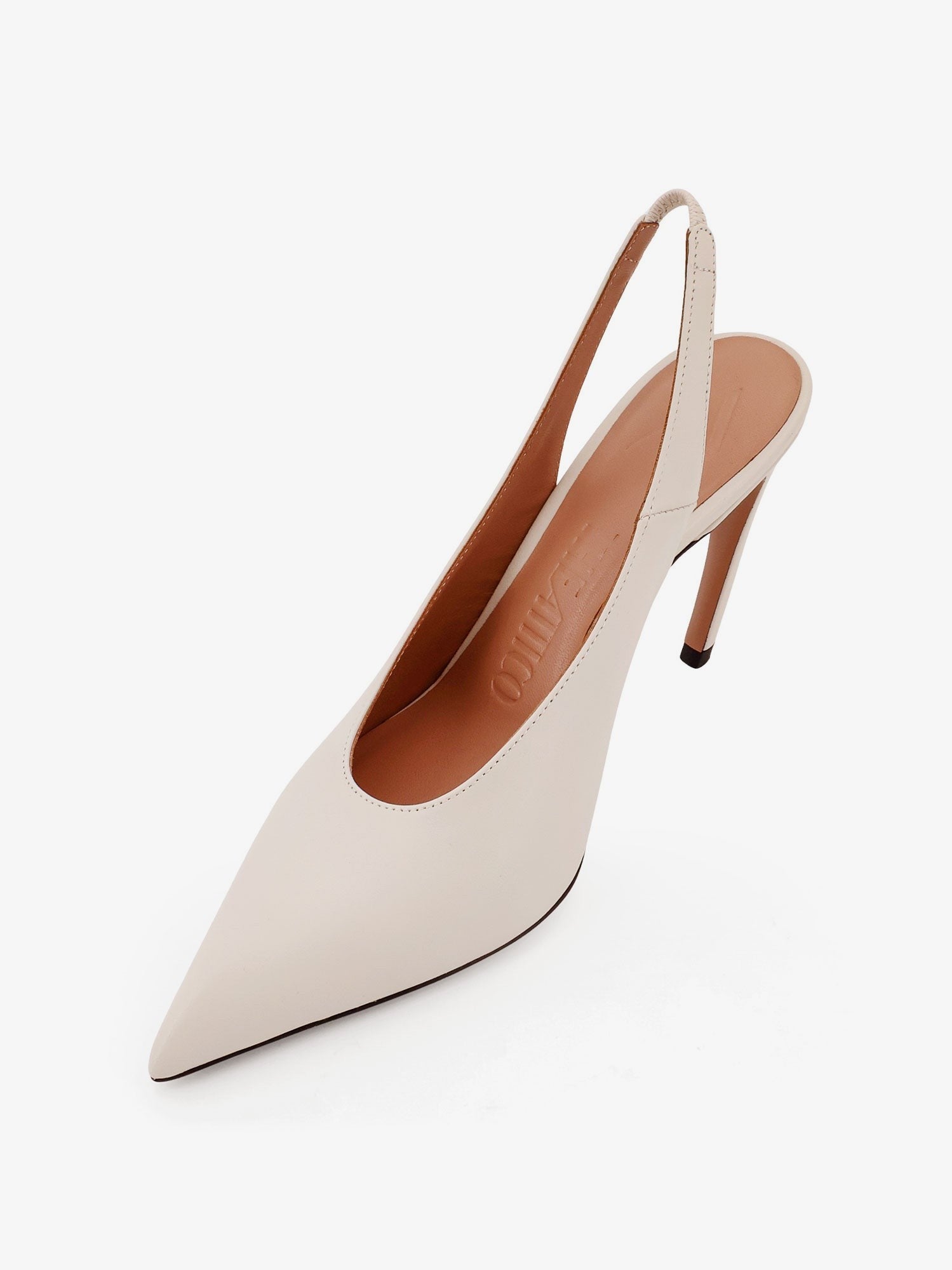 The Attico Women's Viper Leather Slingback Pumps White